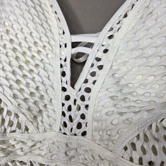 Becca Castaway Plunge One Piece Swimsuit In White - Picture 7 of 16